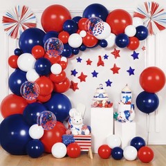 Red White and Blue Balloon Arch Kit – 129 pcs Red and Blue Confetti Balloon,N…