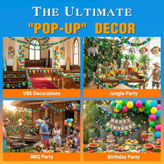 6 PCS Tropical Hawaiian Garland Luau Party Decorations, 60Ft | Paper Flower Bann