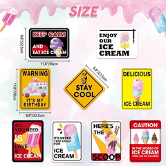 Wernnsal Ice Cream Birthday Party Decorations – 9PCS Ice Cream Sign Party Decora