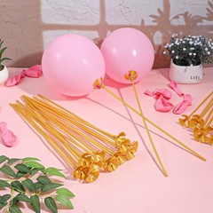 30pcs Gold Plastic Balloon Sticks,Balloon Sticks with Cups,Palitos para Globo