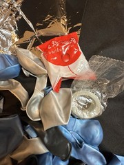 Large Balloon Arch Latex & Mylar Balloons Metallic Blue Silver Black Clear 133pc