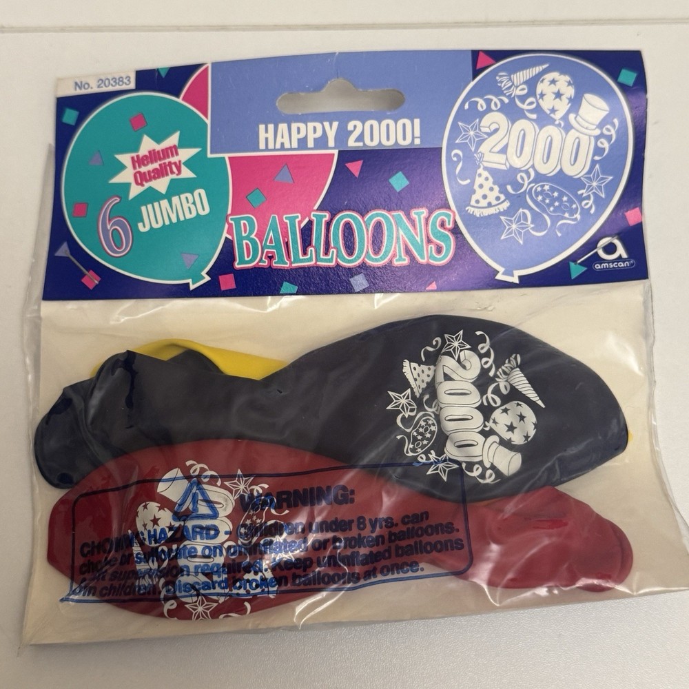 millenium year 2000 pack of 6 ballons