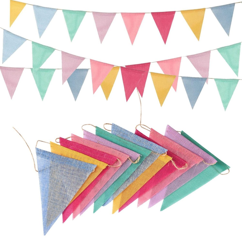 Pennant Banner Flags Pastel – Greatril Colorful Triangle Banners For Birthday
