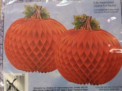 Amscan 7″ Honeycomb Tissue Orange Pumpkins Table Decorations NEW Pack of 2