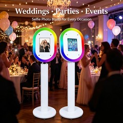 Portable iPad Photo Booth Stand RGB Ring Light Selfie Kiosk Wedding Party Event