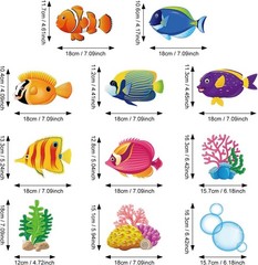 30 Pc Under The Sea Party Decorations Tropical Fish Hanging Swirls Ceiling Decor