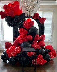 Red and Black Balloons Garland Arch Kit with Stars 200Pcs – 5 10 12 18 22inch…