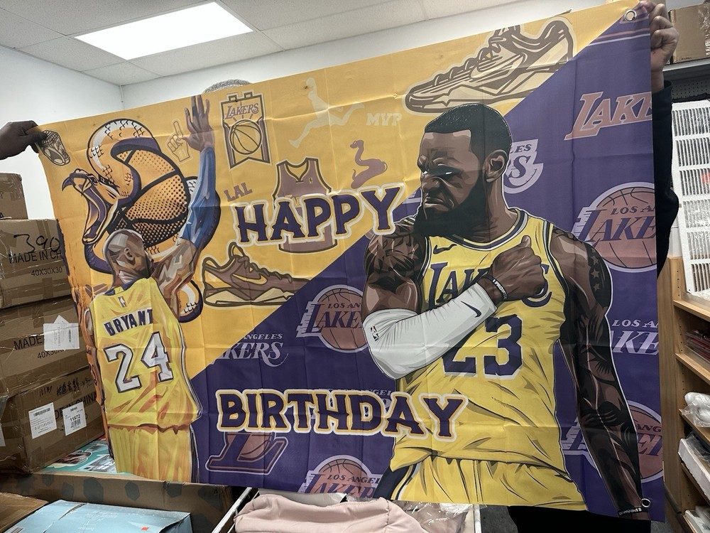 Lakers Happy Birthday Banner Large 39×60 Inches