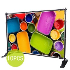 VEVOR 10pc 8″x10″ Step Repeat Backdrop Telescopic Banner Stand Adjustable
