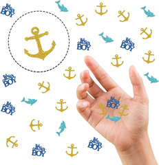 Nautical Theme It’S a Boy Confetti Glitter, Ship Anchor Confetti, Baby Shower, G