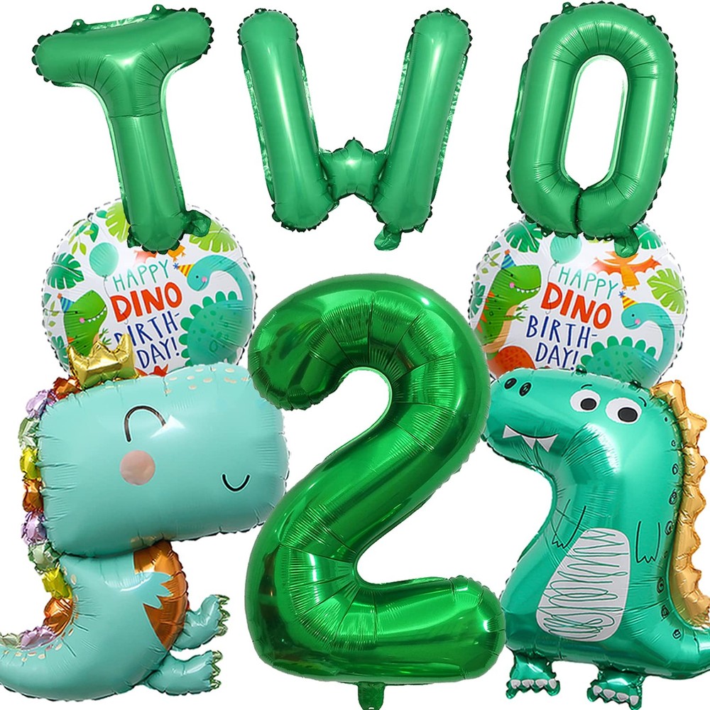 Dinosaur 2nd Decorations Dinosaur Balloons, Letter Balloon, Number 2 Balloon,…
