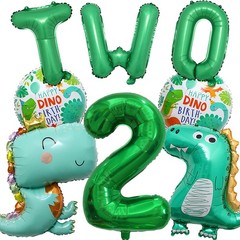 Dinosaur 2nd Decorations Dinosaur Balloons, Letter Balloon, Number 2 Balloon,…