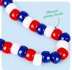ArtCreativity 1000+ PCS Patriotic Beads Kit for Kids – Red White and Blue Plasti