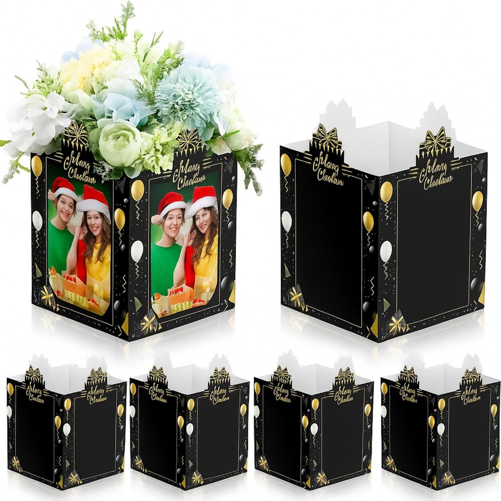 6 Pcs Black Birthday Photo Centerpieces for Tables Birthday Party Decoration …