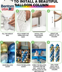 Balloon Column Stand Kit Sets of 2, 7 Feet Height Adjustable Balloon Tower Pilla