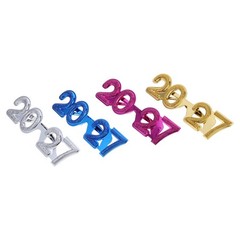 4Pcs Reusable 2027 Party Eyewear Assorted Color Sturdy Photo Props for New Year