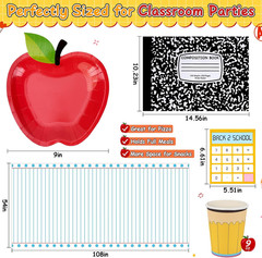 171 Pcs Back to School Decorations Party Supplies for Classroom, 9″ Plates | Ser