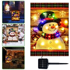 Merry Christmas LED Garden Flag Outside Christmas Flag Holiday Winter Outdoor JQ