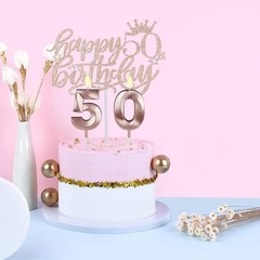 50th Birthday Decorations for Women, Including Sash Rose Gold