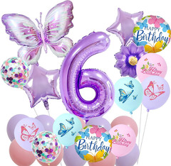 7Th Birthday Decorations for Girls – Butterfly Theme Party Supplies with Butterf