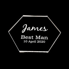 Personalised engraved Hexagon Coasters Your Words / Place Settings, Many Colours