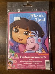 2012 Dora The Explorer Birthday Supplies: Hats, Diego Balloons, Thank You Cards