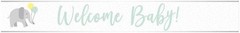 Amscan Welcome Baby Foil Banner Silver 2.7m Unisex Party Decoration Baby Shower