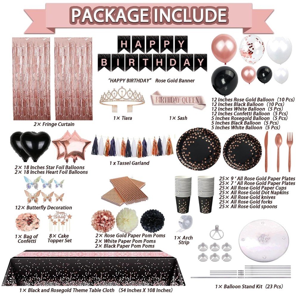 Luxury Birthday Decor Set with Sash & Tiara