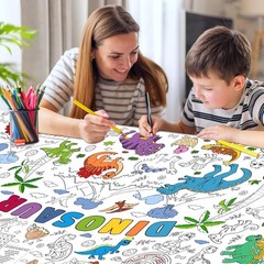 Dinosaur Giant Coloring Poster for Kids 30×72 Inch, Dinosaur Large Coloring P…