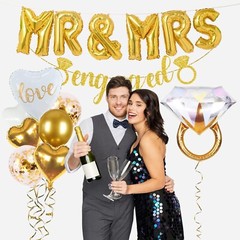 Engagement Party Decorations Sparkly Gold Engagement Decorations, Engaged Banner
