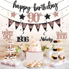 12PCS 90Th Birthday Decorations for Women, Rose Gold Vintage 1936 Happy 90Th