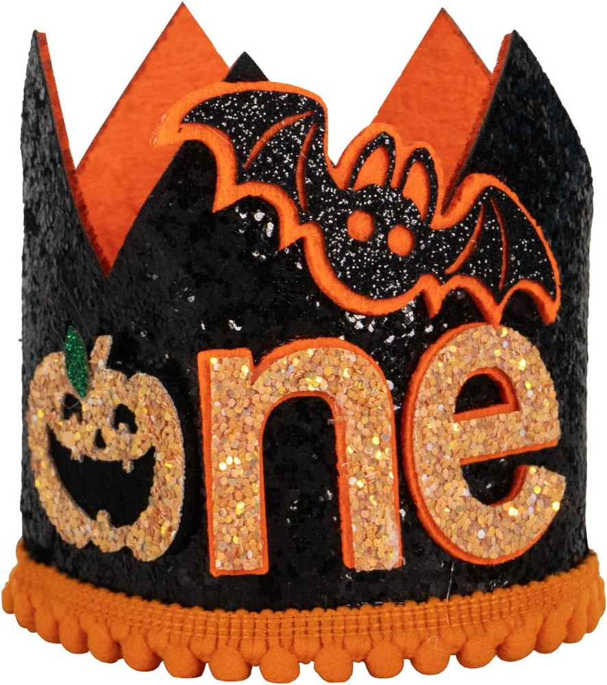 Halloween First Birthday Crown Decorations – Photo Booth Props for Kids
