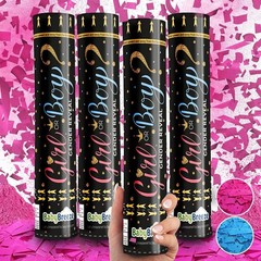 Biodegradable Gender Reveal Confetti Poppers – 4 Pack