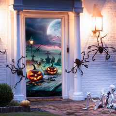 Halloween Door Decorations Cover Horror Moon Night Banner for Porch Party Decora