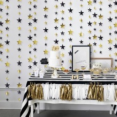 156ft Graduation Party Decorations Star Garland Black Gold Hanging Paper Twin…
