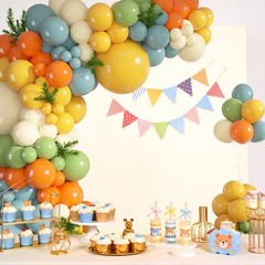 Here Comes the Son Balloon Arch Garland Kit, 152Pcs Retro Boho Dusty Blue Bur…