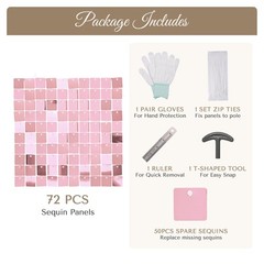 Instahibit 8.5×10 Ft Backdrop Stand w/ 72 Shimmer Wall Panels for Parties Events