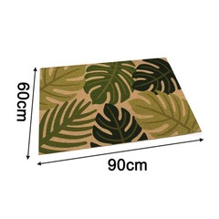 Coconut Coir Mat with Tropical Aesthetic Non Slip for Indoor Outdoor Use