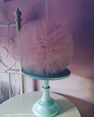3 hand made pretty tulle pom poms (1 medium 2 smalls) choise colour