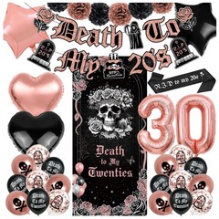 Death to My 20s Decorations, 30th Birthday Decorations for Her, Rip 20s Banne…