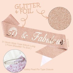 TOBATOBA 50th Birthday Decorations – Rose Gold 1 Count (Pack of 3),