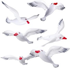 6 Pcs Large Inflatable Seagull Ornaments 24.41 x 13.78 Inch Summer Blow up Se…