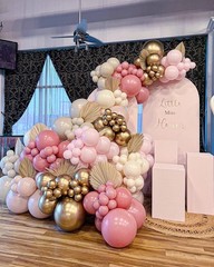 Pink and White Balloon Arch Kit, 121PCS Pink and Gold Balloon Garland Pastal …