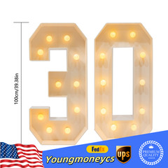 30th Birthday Decorations 3FT Marquee Light up Numbers 30 Birthday Number Lights