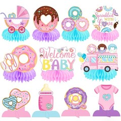 12 PCS Donut Sprinkle With Love Honeycomb Centerpieces Baby Shower Decor