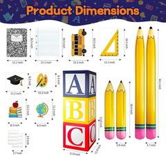 Back to School Decorations for Kindergarten Preschool Classroom, 15 pcs Large…