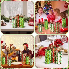3 Pcs Christmas Table Centerpieces Xmas Wood Gift Boxes Decor Rustic Faux Pre…