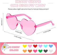 12/24 Pack Fun Mixed Rimless Party Glasses Bulk, Colorful Funny Sunglasses Set f