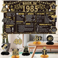 40th birthday decorations, 24 themed banner decorations