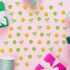 Tennis Confetti Racket Ball Table Scatter Sport Paper Cut Out Green Glitter